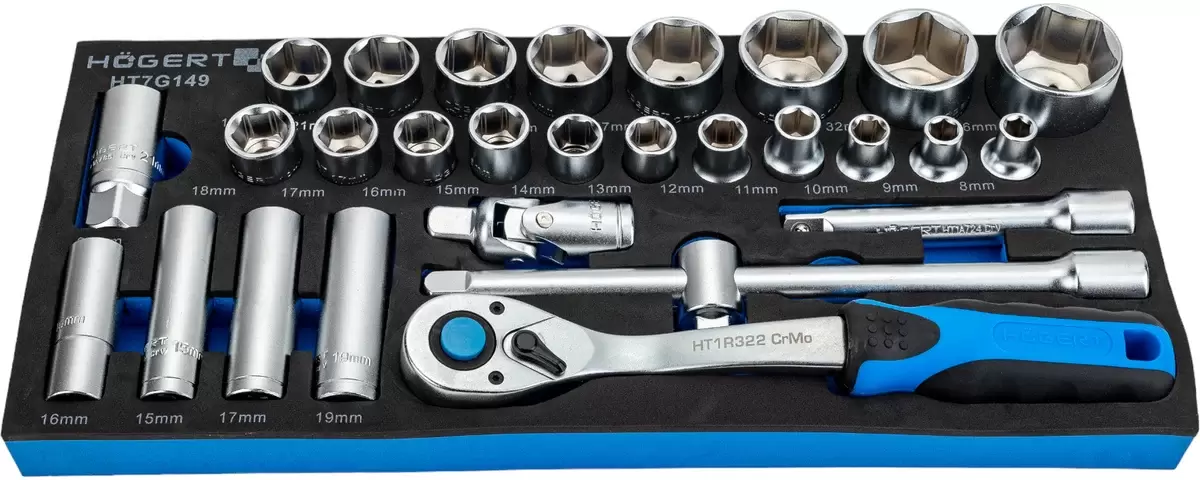 Набор головок Hoegert Technik HT7G149 (28 предметов) фото