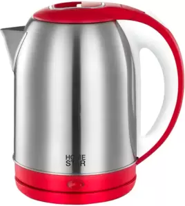 Электрический чайник HomeStar HS-1054 (стальной/красный) фото