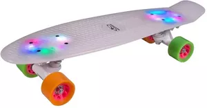 Скейтборд HUDORA Retro (белый с подсветкой) фото