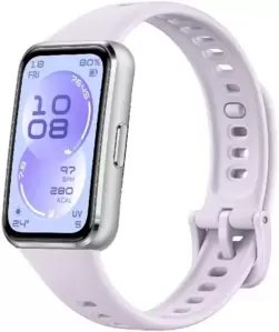 Фитнес-браслет Huawei Band 11 (серебристый алюминиевый корпус, с сиреневым силиконовым ремешком, международная версия) фото