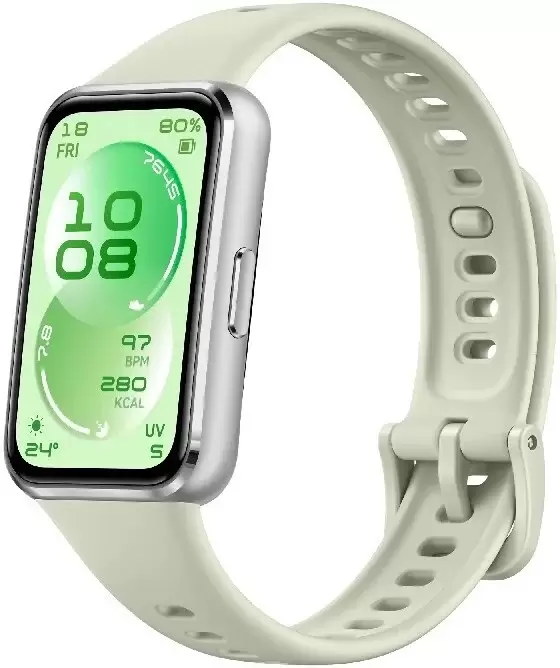 Huawei Band 11 (серебристый алюминиевый корпус, с зеленым силиконовым ремешком, международная версия)