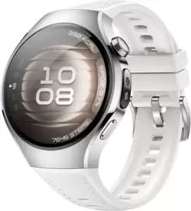 Умные часы Huawei Watch 5 42 мм (серебристый, с белым силиконовым ремешком, международная версия) фото