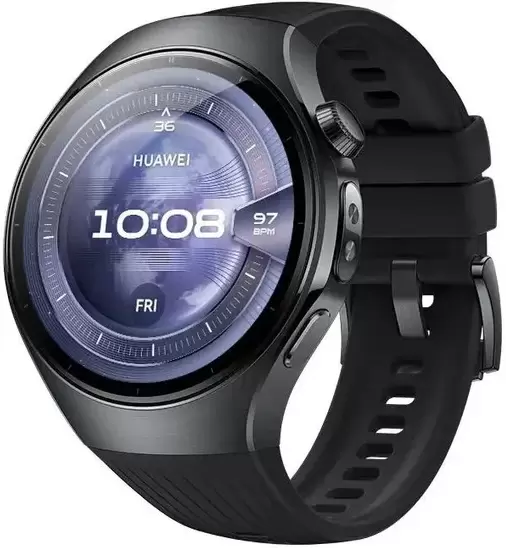 Huawei Watch 5 46 мм (черный, с черным силиконовым ремешком, международная версия)