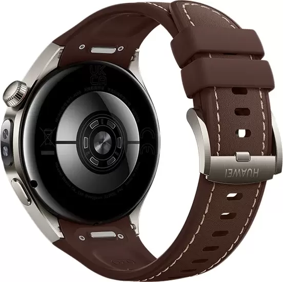 Умные часы Huawei Watch 5 46 мм (титановый, с коричневым силиконовым ремешком, международная версия) фото 2