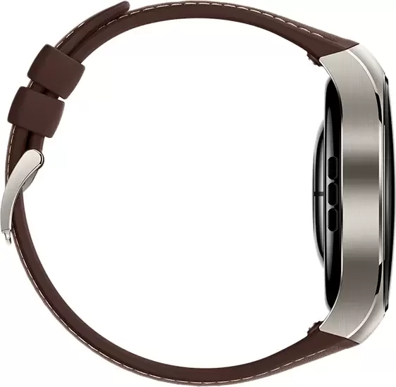 Умные часы Huawei Watch 5 46 мм (титановый, с коричневым силиконовым ремешком, международная версия) фото 6