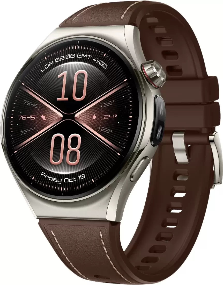 Huawei Watch 6 Pro 46 мм (серебристый, с коричневым силиконовым ремешком, международная версия)