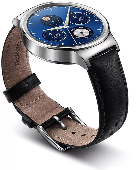Умные часы Huawei Watch Classic Stainless Steel with Black Suture Leather Strap фото 4