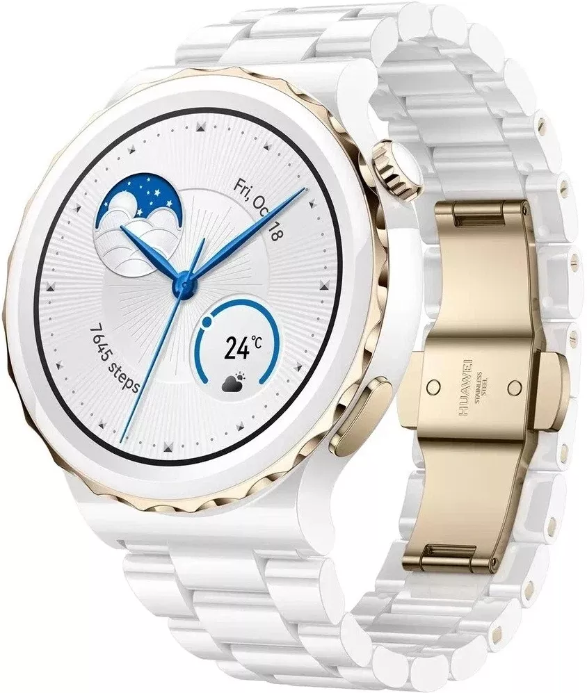 Смарт-часы Huawei Watch GT 3 Pro Ceramic 43 мм (белый/керамика) фото