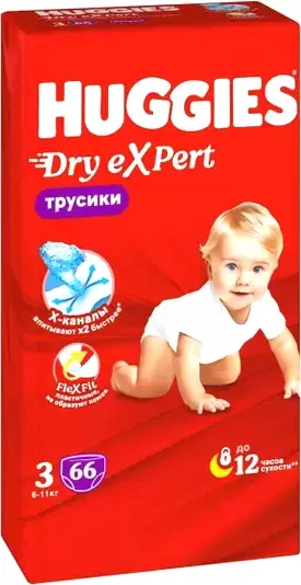 HUGGIES Dry Expert Mega 3 (66 шт)