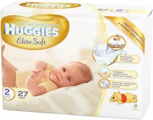 Подгузники HUGGIES Elite Soft 2 (4-7 кг) 27 шт фото