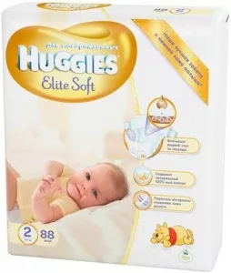 Подгузники HUGGIES Elite Soft 2 (4-7 кг) 88 шт фото