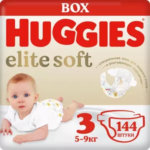 Подгузники HUGGIES Elite Soft 3 (144 шт) фото