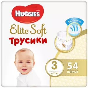 Подгузники-трусики Huggies Elite Soft 3 (54 шт) фото