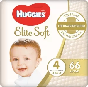 Подгузники HUGGIES Elite Soft 4 (66 шт) фото