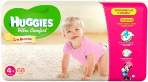 Подгузники HUGGIES Ultra Comfort 4+ для девочек (68 шт) фото