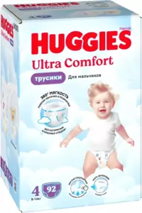 Подгузники-трусики детские Huggies Ultra Comfort Box 4 Boy (92 шт) фото