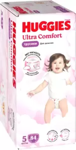 Подгузники-трусики детские Huggies Ultra Comfort Box 5 Girl (84 шт) фото