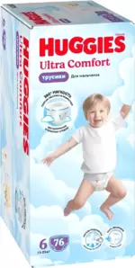 Подгузники-трусики детские Huggies Ultra Comfort Box 6 Boy (76 шт) фото