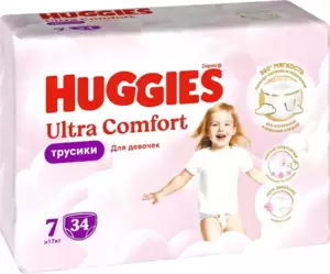 Подгузники-трусики детские Huggies Ultra Comfort Mega 7 Girl (34 шт) фото