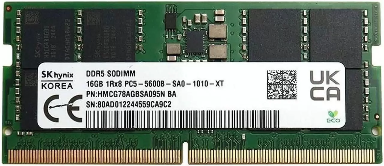 Hynix 16ГБ DDR5 SODIMM 5600 МГц HMCG78AGBSA095N