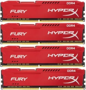 Комплект памяти HyperX Fury Red HX424C15FRK4/64 DDR4 PC4-19200 4x16Gb  фото