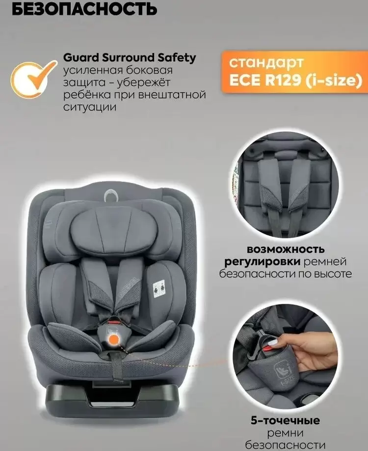 Автокресло INDIGO Diesel I-Size (серый) фото