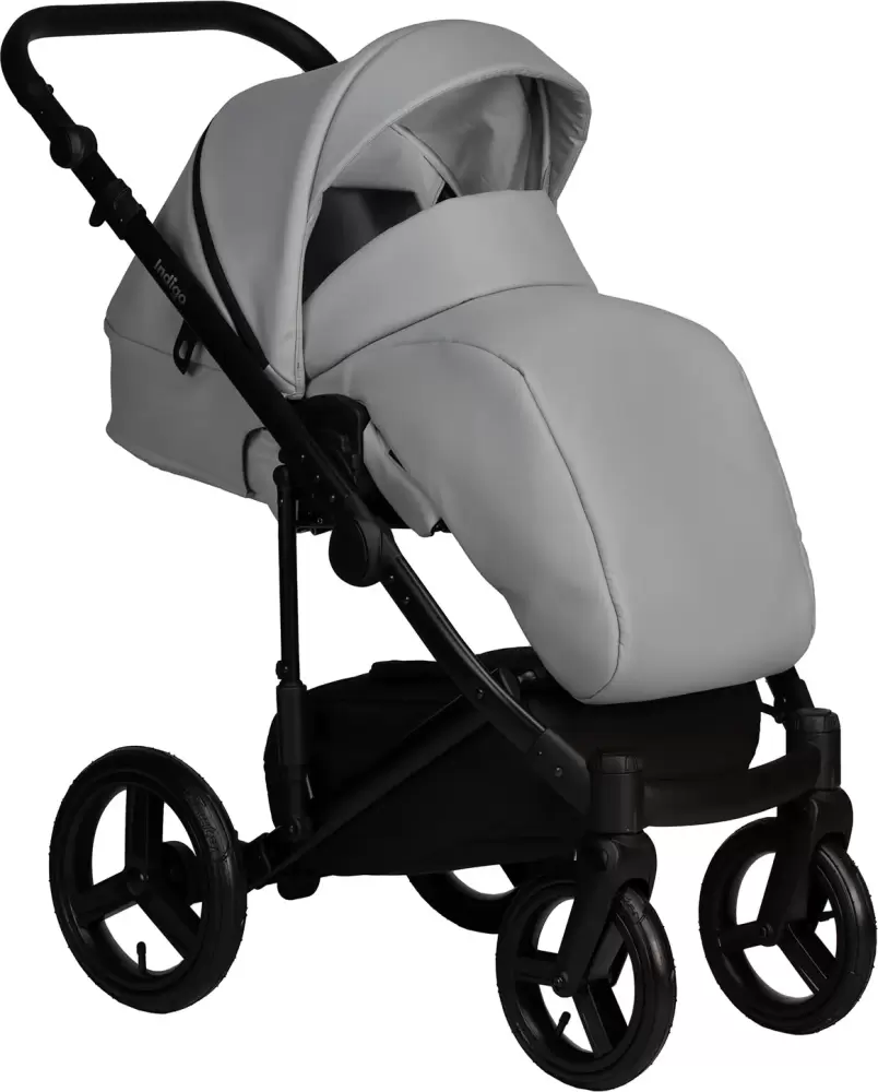 Детская универсальная коляска INDIGO Lamar 2 в 1 La (06 светло-серая кожа) фото