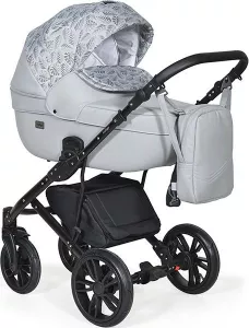 Детская универсальная коляска INDIGO Mio 2 в 1 (Mi 03, светло-серая кожа/серый узор) icon