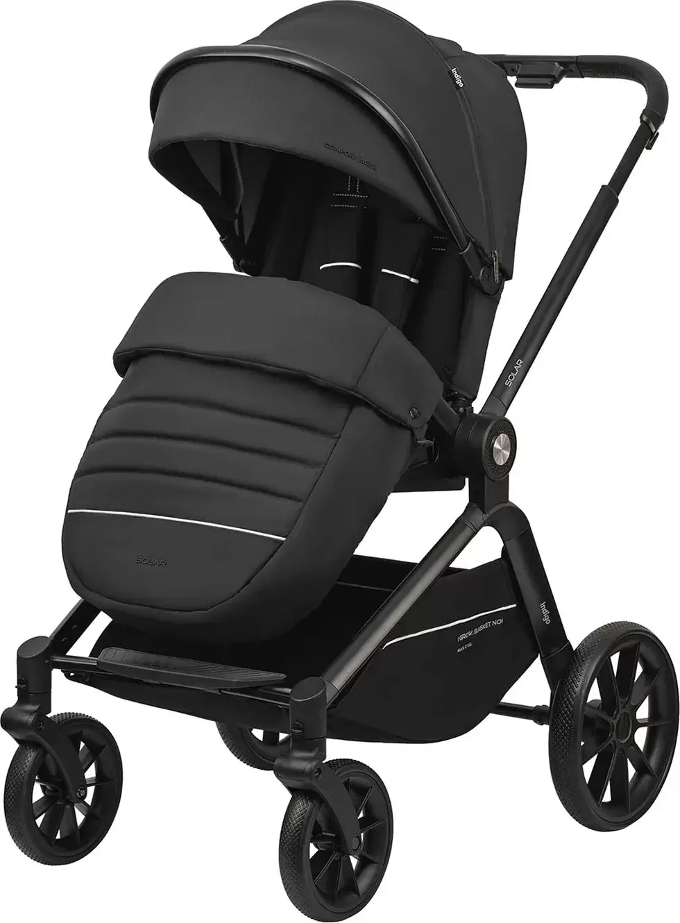 Детская прогулочная коляска INDIGO Solar (черный) фото