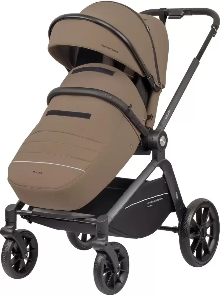 Детская прогулочная коляска INDIGO Solar (темно-бежевый) фото