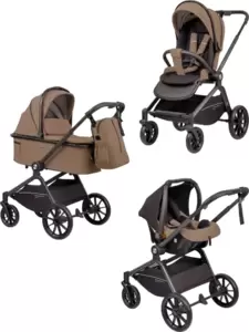 Детская универсальная коляска INDIGO Solar 3 в 1 (темно-бежевый)
