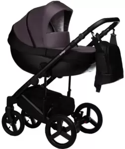 Детская универсальная коляска INDIGO Tour Eco 2 в 1 (Te 08, черная кожа/фиолетовый) icon