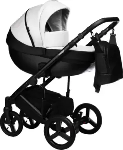 Детская универсальная коляска INDIGO Tour Eco 2 в 1 Te (10, черная кожа/белая кожа) фото