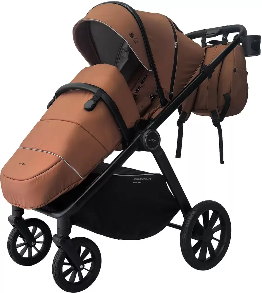 Детская универсальная коляска INDIGO Trion 3 в 1 (терракот) фото