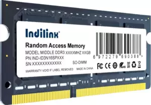 Оперативная память Indilinx 4ГБ DDR3 SODIMM 1600 МГц IND-ID3N16SP04X фото