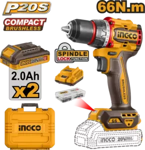Аккумуляторная дрель-шуруповерт Ingco CDLI20668 фото
