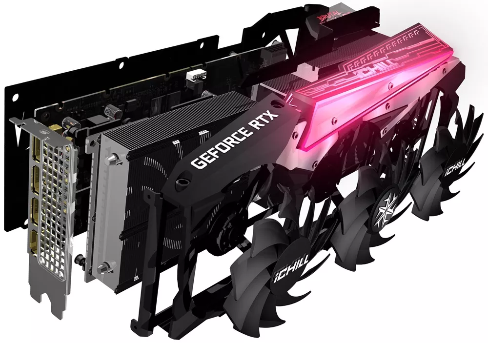Видеокарта Inno3D GeForce RTX 3060 Ti iChill X3 Red LHR C306T3-08D6X-1671VA39H фото 4