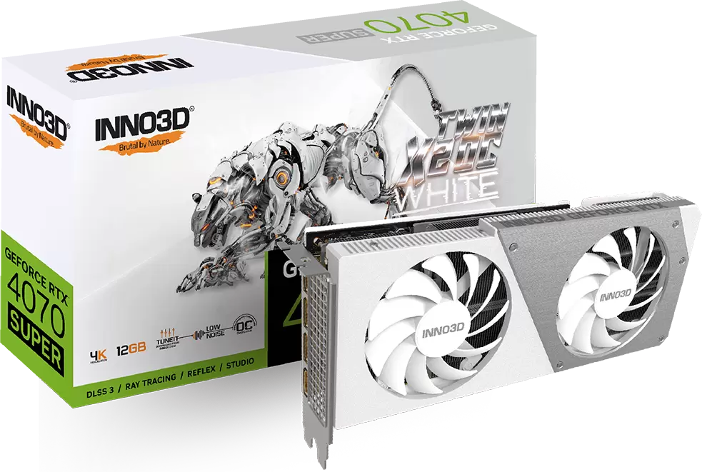 Видеокарта Inno3D GeForce RTX 4070 Super Twin X2 OC White N407S2-126XX-186162W фото 2