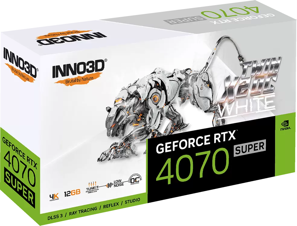 Видеокарта Inno3D GeForce RTX 4070 Super Twin X2 OC White N407S2-126XX-186162W фото 3