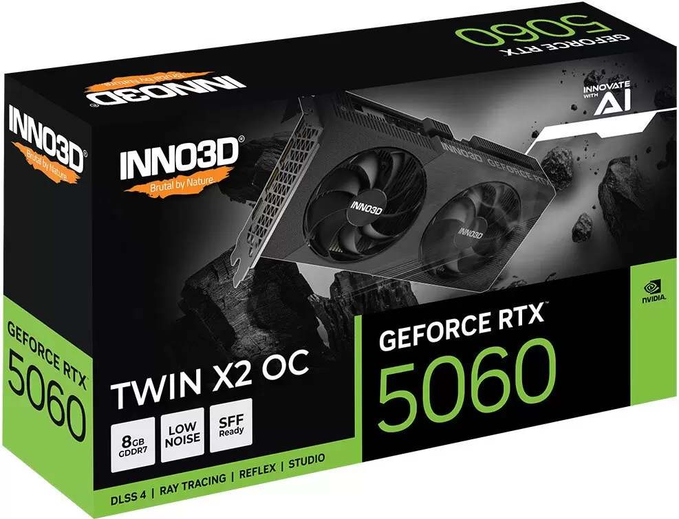 Видеокарта Inno3D GeForce RTX 5060 8GB Twin X2 OC N50602-08D7X-195071N фото