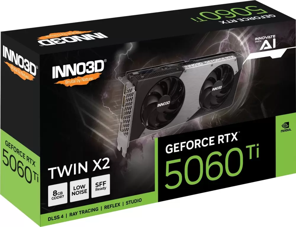 Видеокарта Inno3D GeForce RTX 5060 Ti 8GB Twin X2 N506T2-08D7-193075N фото