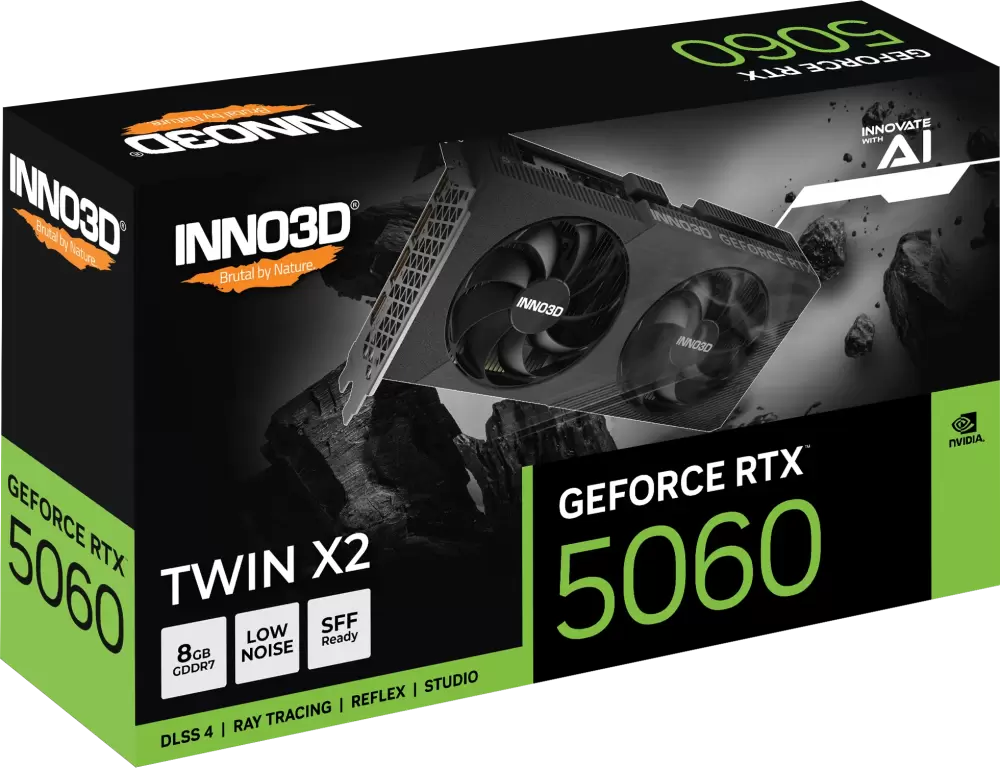 Видеокарта Inno3D GeForce RTX 5060 TWIN X2 N50602-08D7-195071N фото