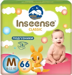 Подгузники детские Inseense Classic Plus M 6-11 кг (66 шт) фото