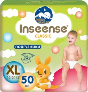 Подгузники детские Inseense Classic Plus XL 12-20 кг (50 шт) фото