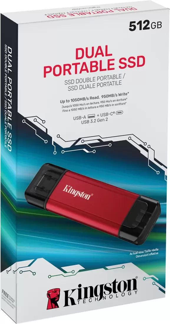 Внешний накопитель Kingston Dual Portable SSD SPSD/512GB фото