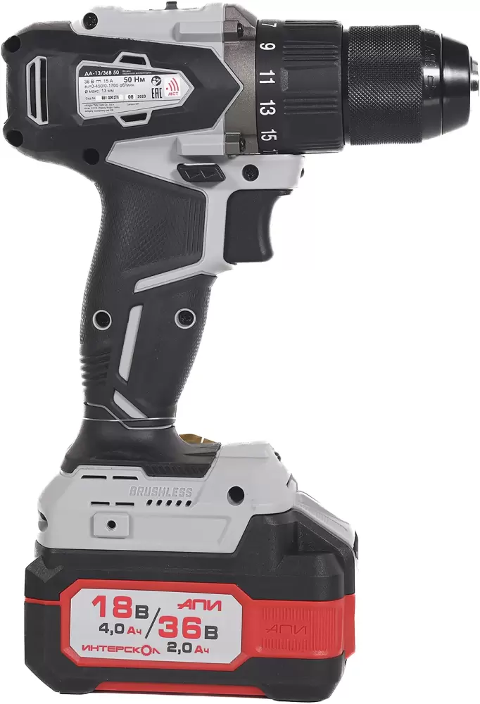 Аккумуляторная дрель-шуруповерт Интерскол ДА-13/36В 50 (851.2.2.70) фото