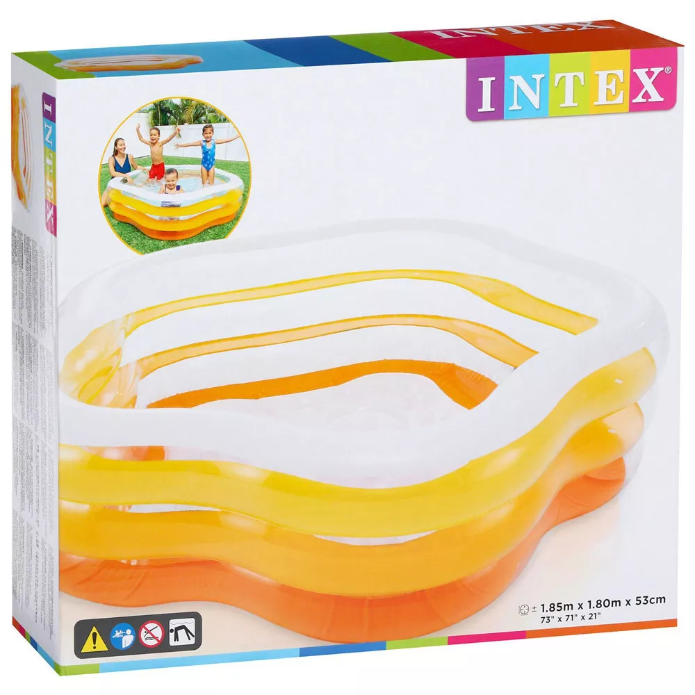 Надувной детский бассейн Intex Звезда 56495 (185х180х53, оранжевый) фото 2
