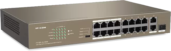 Неуправляемый коммутатор IP-COM F1118P-16-150W фото 2