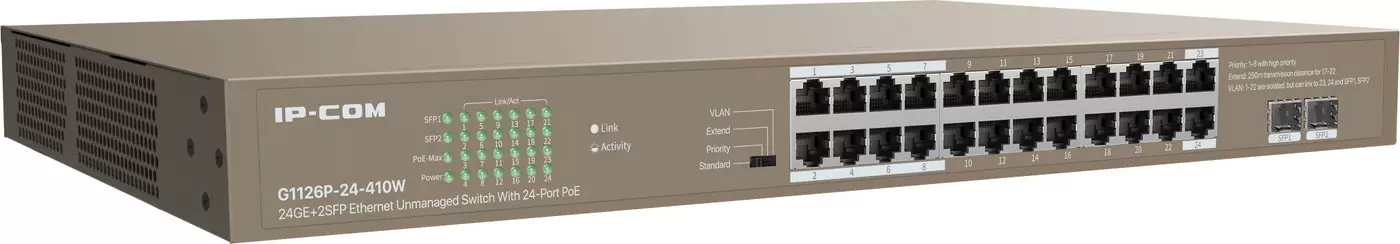 Неуправляемый коммутатор IP-COM G1126P-24-410W фото