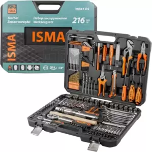 Универсальный набор инструментов ISMA ISMA-38841DS (216 предметов) фото